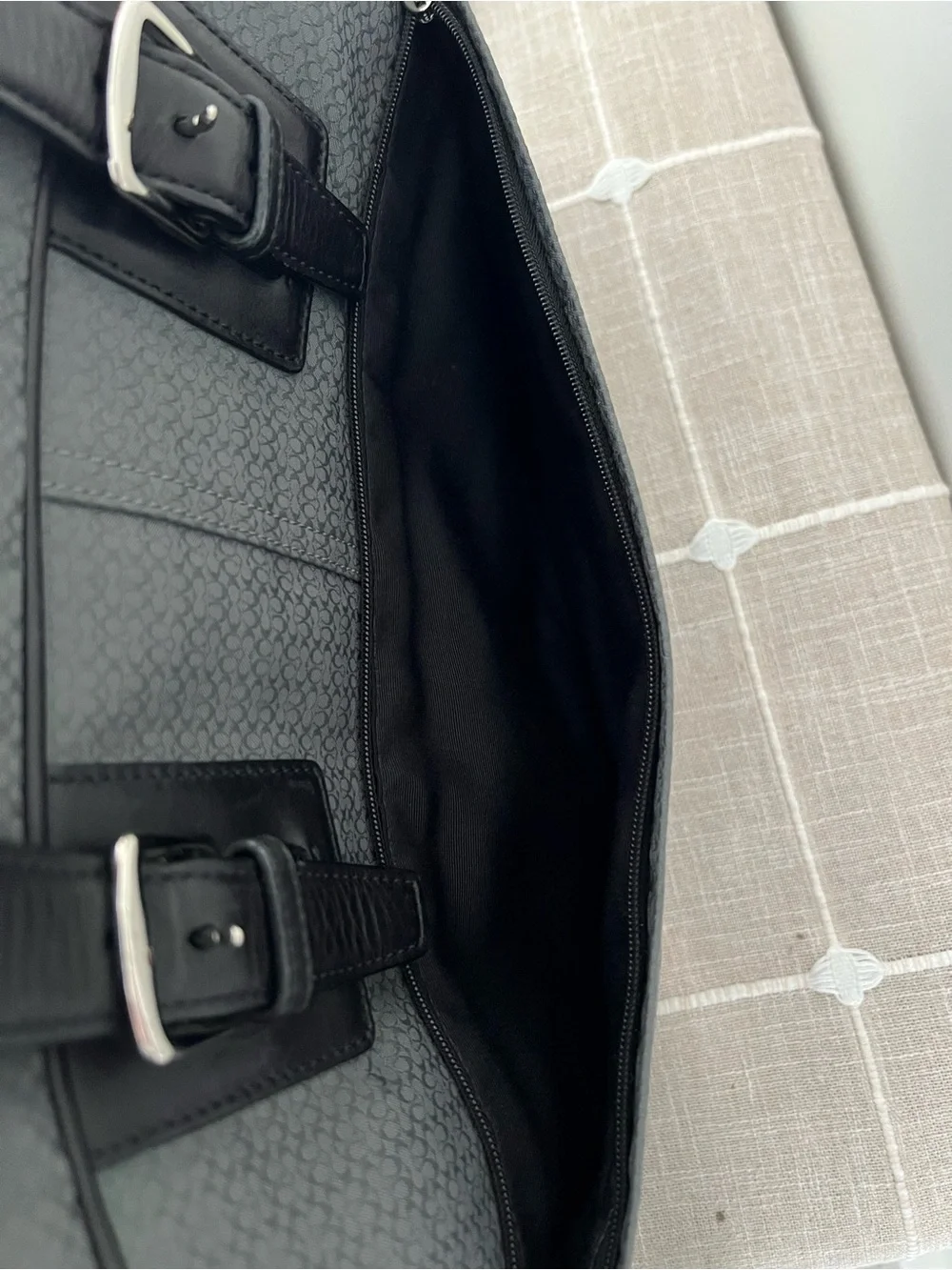 Coach Grey and Black Laptop Bag Briefcase